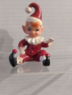 Vintage Mid Century Christmas Pixie Elf Figurine Whimsical